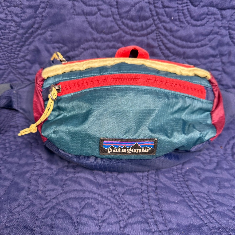Patagonia Lightweight Travel Mini Hip Pack Multi Color Block Ripstop Nylon Bag